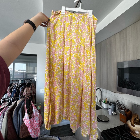 Anthropologie x Faithfull The Brand Aya Pleated Midi Skirt Cuesta 10 - Picture 6 of 16